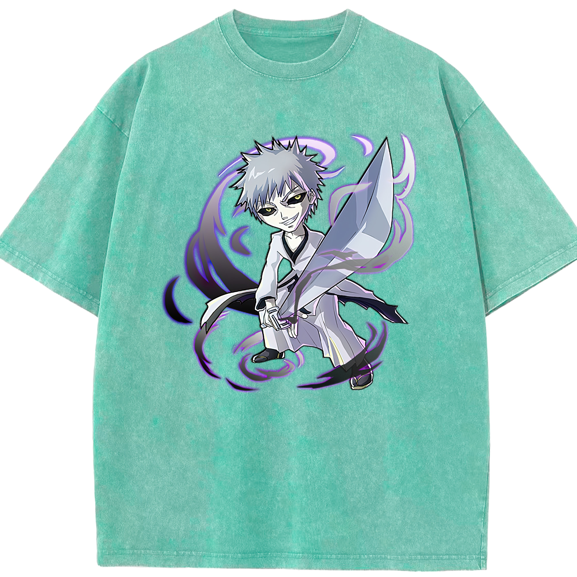 （画像用） ブリーチ 黒崎一護（くろさき いちご）BLEACH Kurosaki Ichigo 綿100% ヴィンテージ風 半袖Tシャツ（フロントプリント）